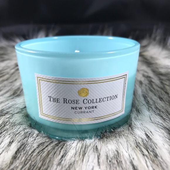 Other - The Rose Collection NY Candle Sky Blue Glass Jar